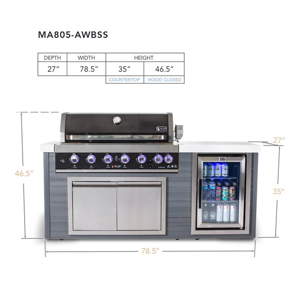 Mont Alpi MA805 Artwood Island in Black Stainless Steel - MA805-AWBSS