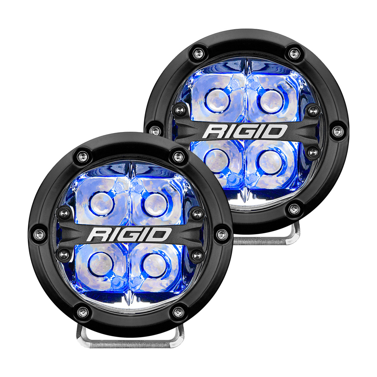 Rigid Industries 360 Series 4" LED Off Road Light Blue Backlight Pair 36115