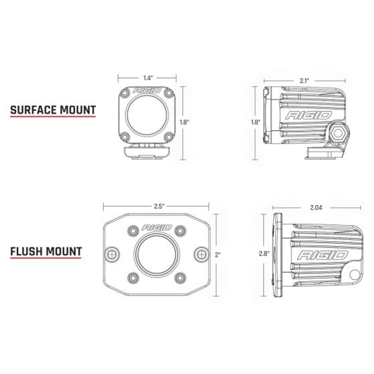 Rigid Industries  20511 Ignite Series Spot Light Black Surface Mount 20511