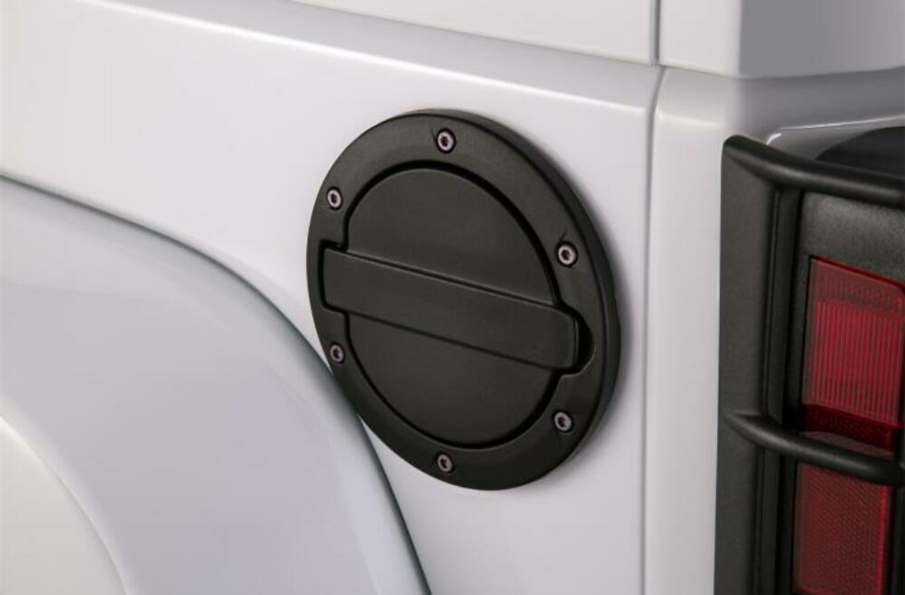 AMP Research 73000-01A Alloy Fuel Door Black Aluminum for 07-18 Jeep Wrangler JK