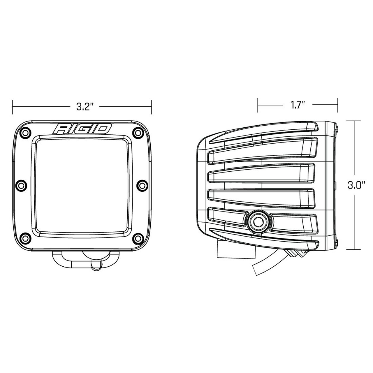 Rigid Industries 20252 D-Series LED Light Spot with Amber PRO Lens Pair