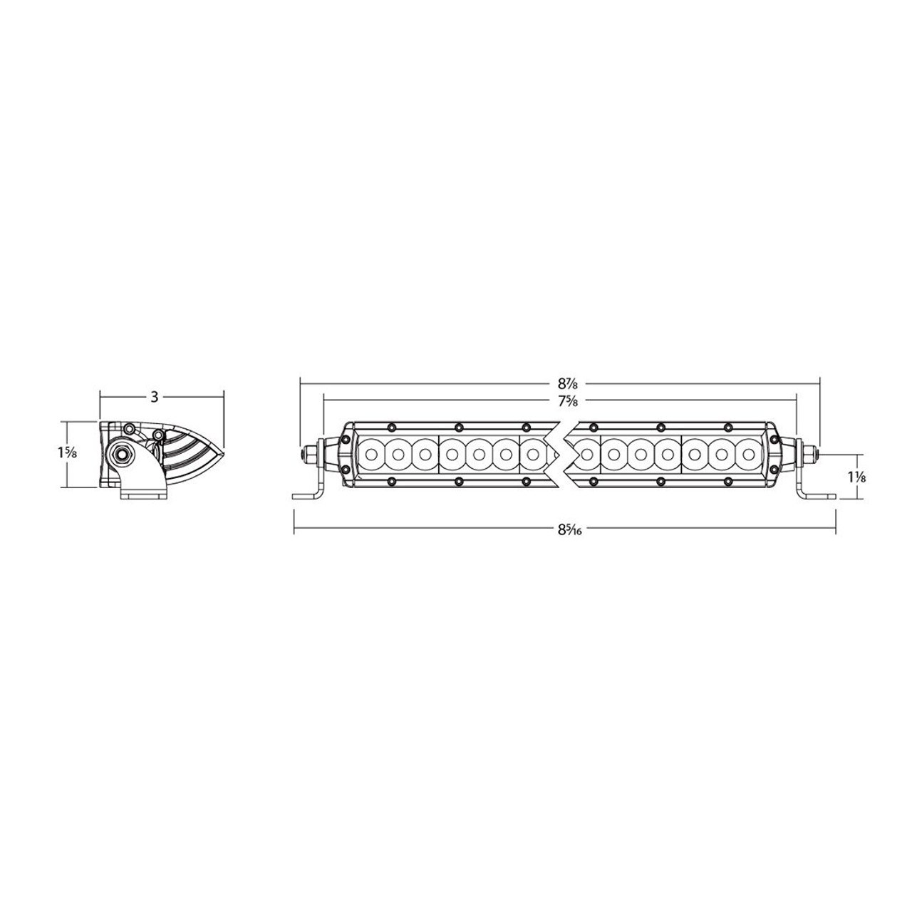 Rigid Industries 906705 SR-Series SAE 6" LED Light with Amber PRO Lens Pair