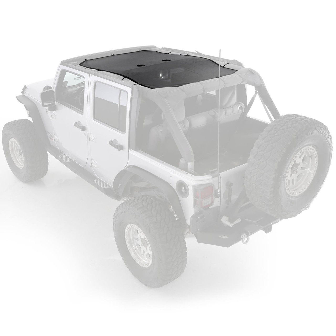 Smittybilt 95500 Cloak Extended Mesh Top for 07-18 Jeep Wrangler JK 4 DR Black