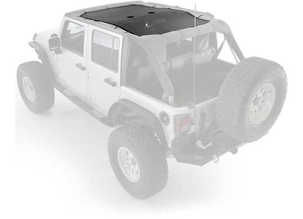 Smittybilt 95500 Cloak Extended Mesh Top for 07-18 Jeep Wrangler JK 4 DR Black
