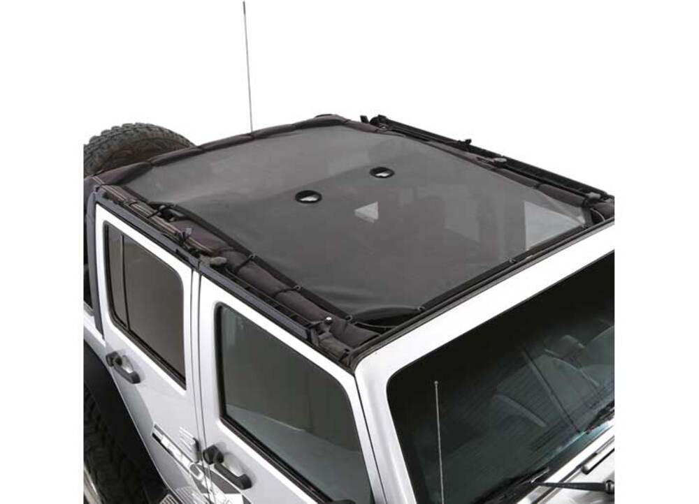 Smittybilt 95500 Cloak Extended Mesh Top for 07-18 Jeep Wrangler JK 4 DR Black