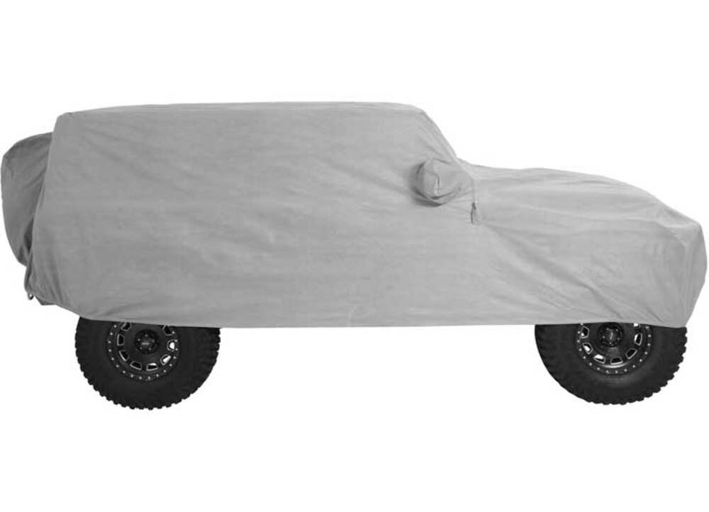 Smittybilt 845 Full Climate Cover w Bag for 2018-2026 Jeep Wrangler JL 4 Dr Gray