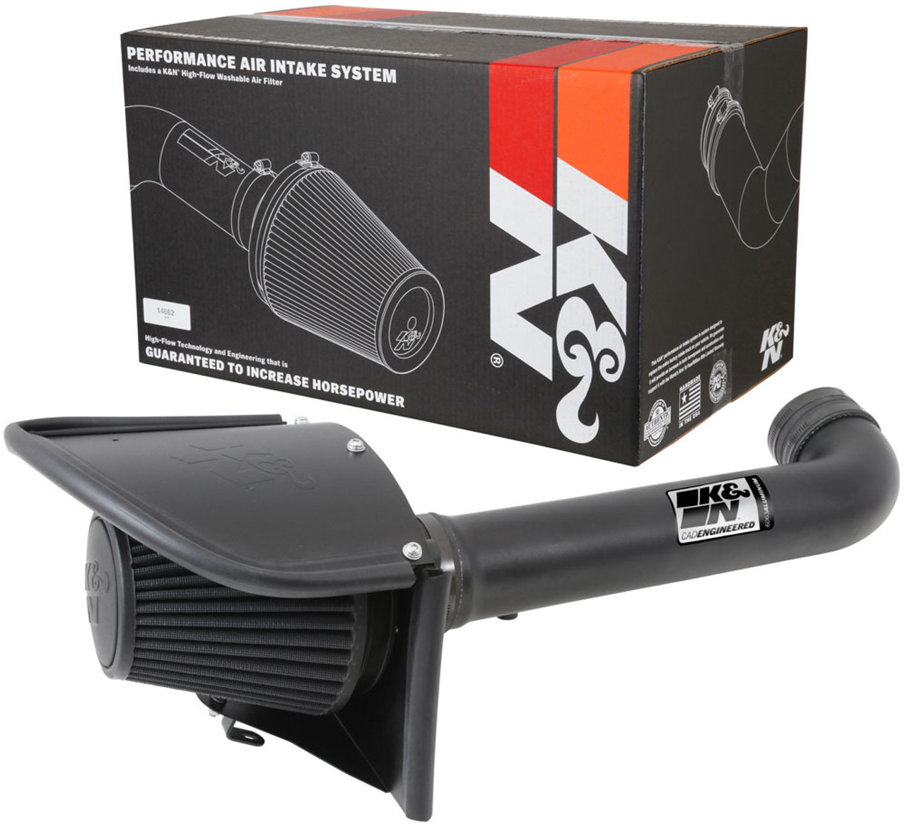 K&N 71-1566 Blackhawk Air Intake System For 2012-2018 Jeep Wrangler JK 3.6L Dry