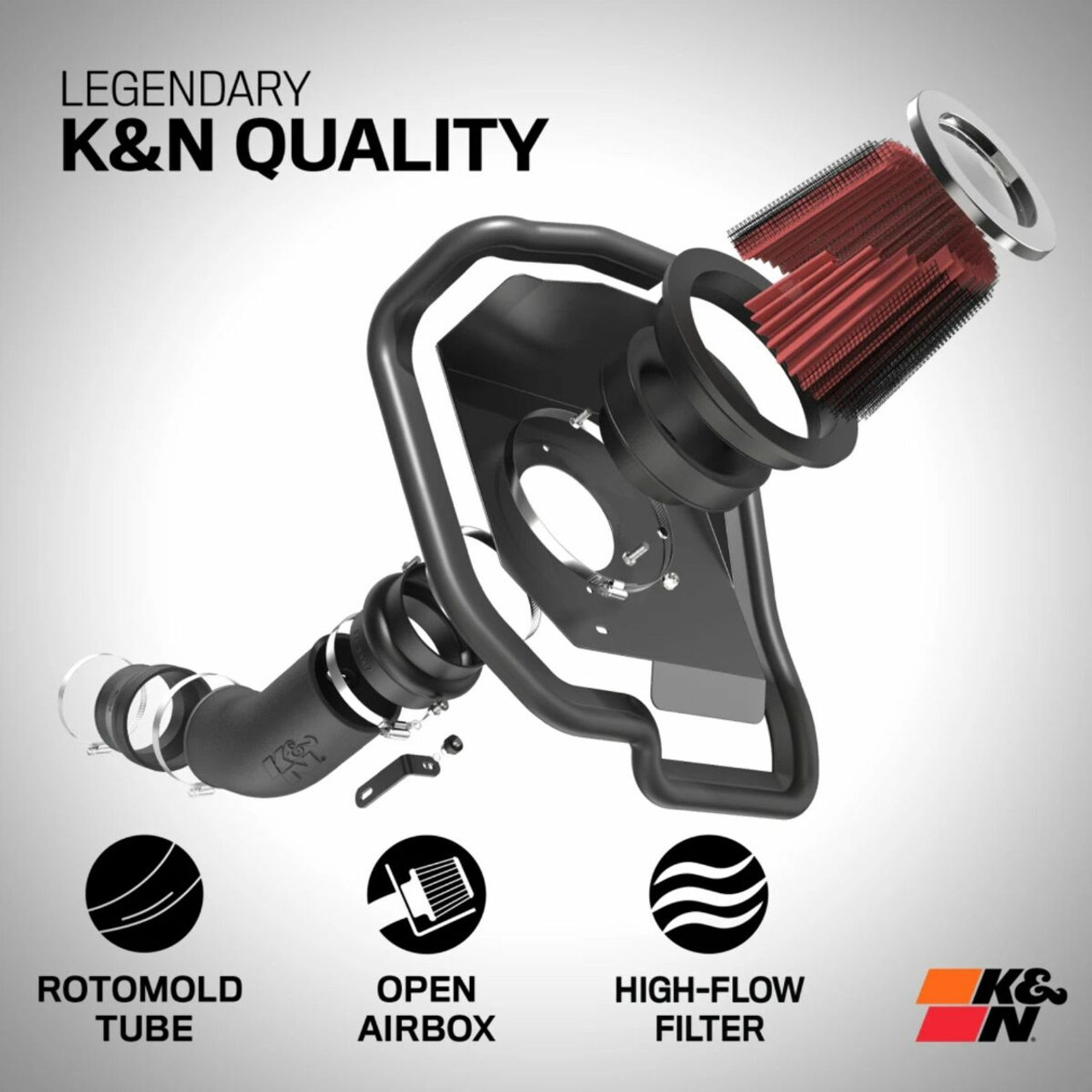 K&N 57 FIPK Cold Air Intake System For 07-11 Jeep Wrangler 3.8L V6 Gas 57-1553