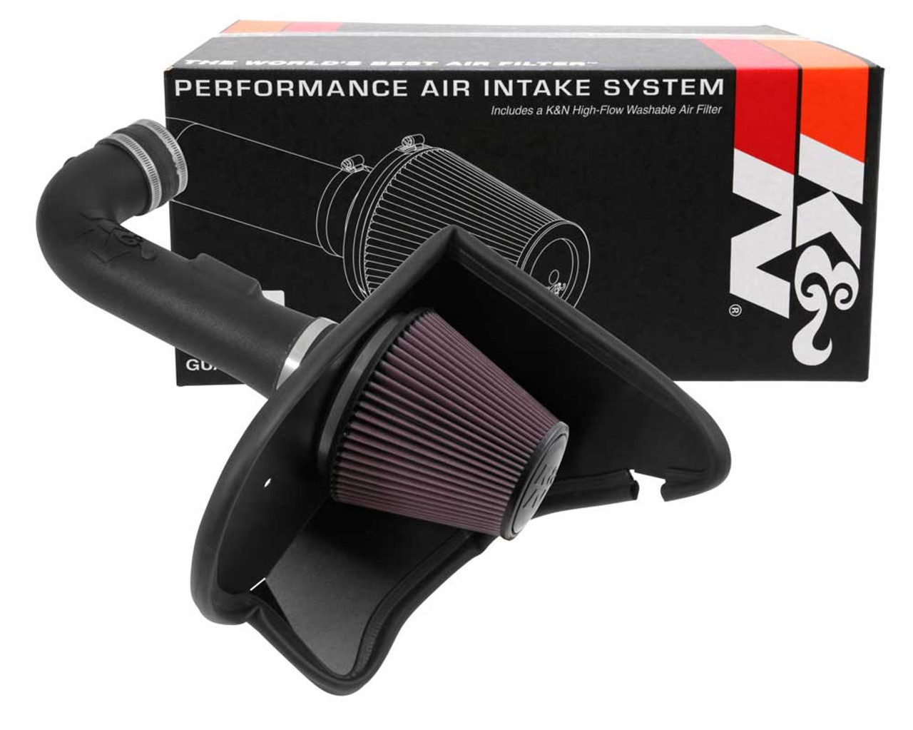 K&N 63-3094 Performance Air Intake System For 2016-2024 Chevrolet Camaro 3.6L