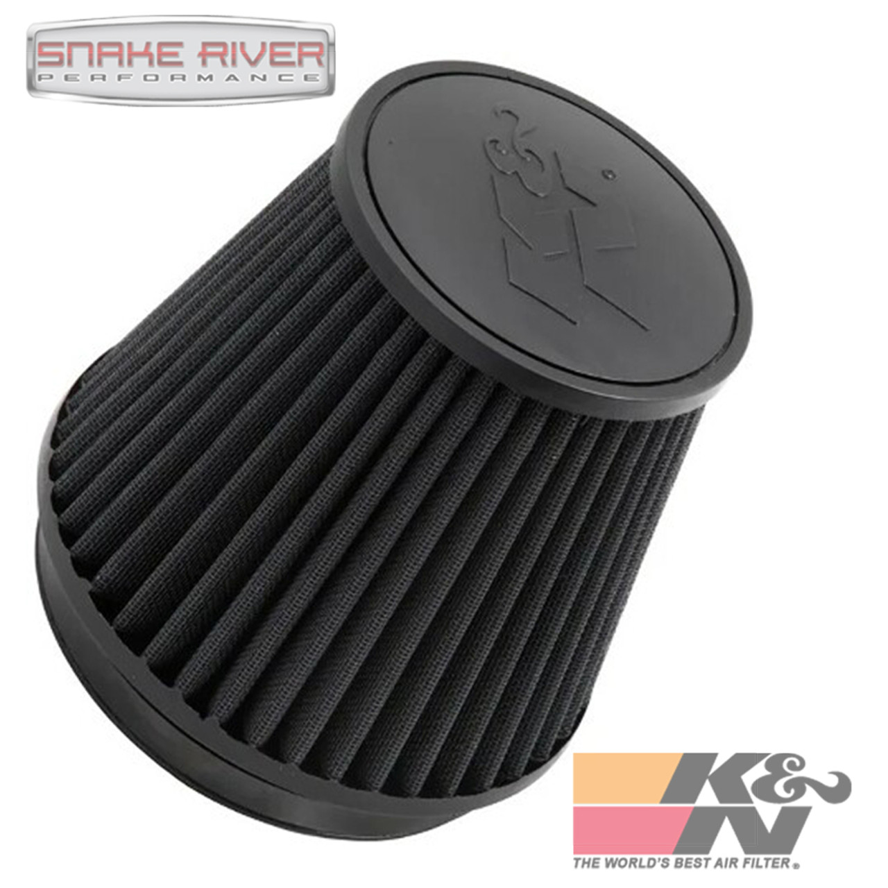 K&N RU-3102HBK Clamp On Black Dry Flow Round Rubber Filter 6" Flange X 7.5" Base