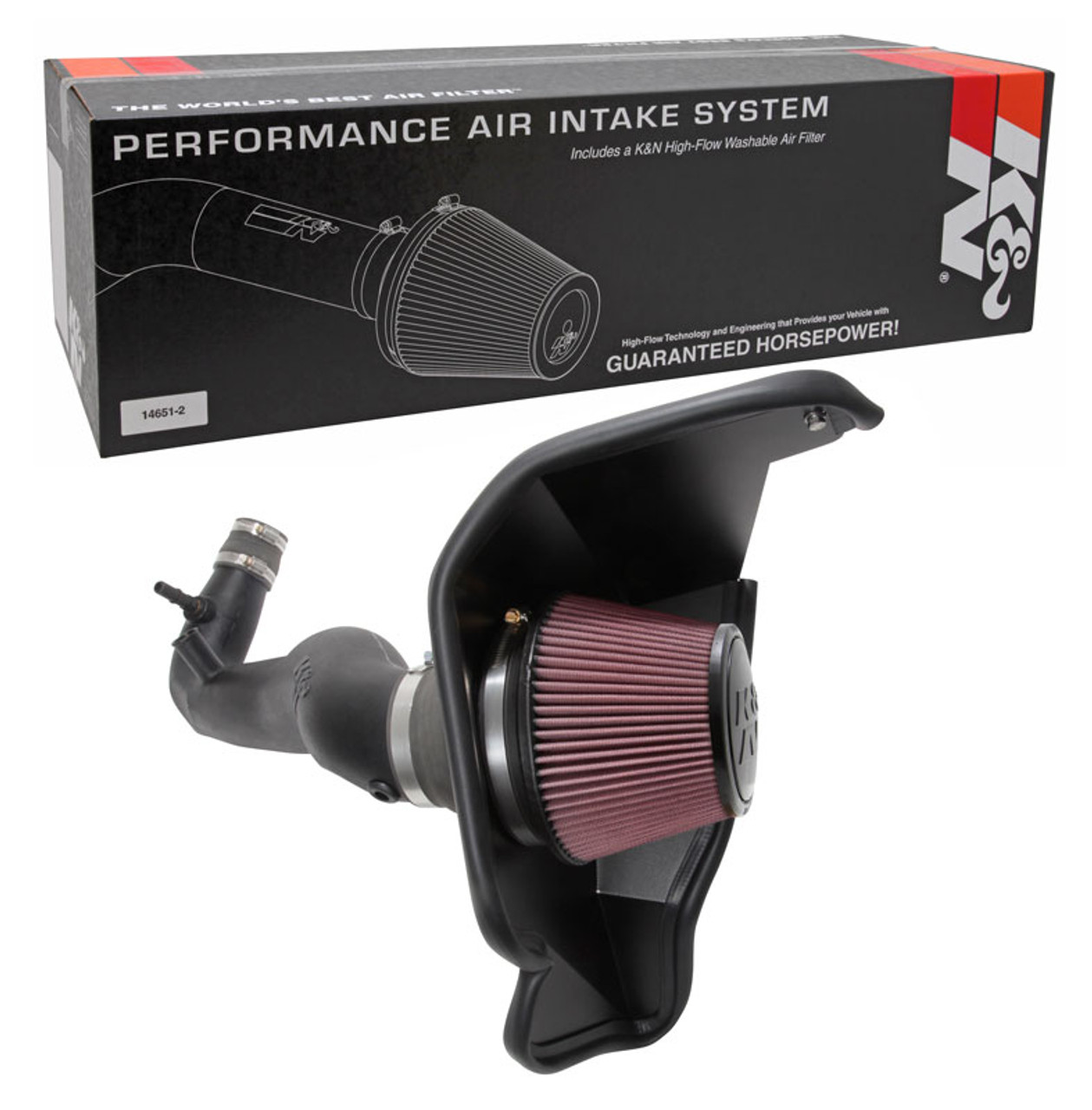 K&N 63-2606 Performance Air Intake System For 2018-2023 Ford Mustang 2.3L Oiled