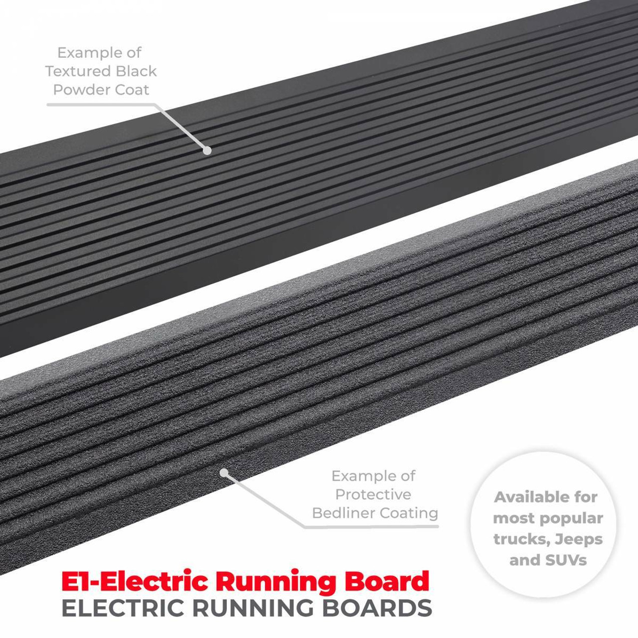 Go Rhino 20451687PC E1 Electric Running Board Kit For 2020-2024 Jeep Gladiator