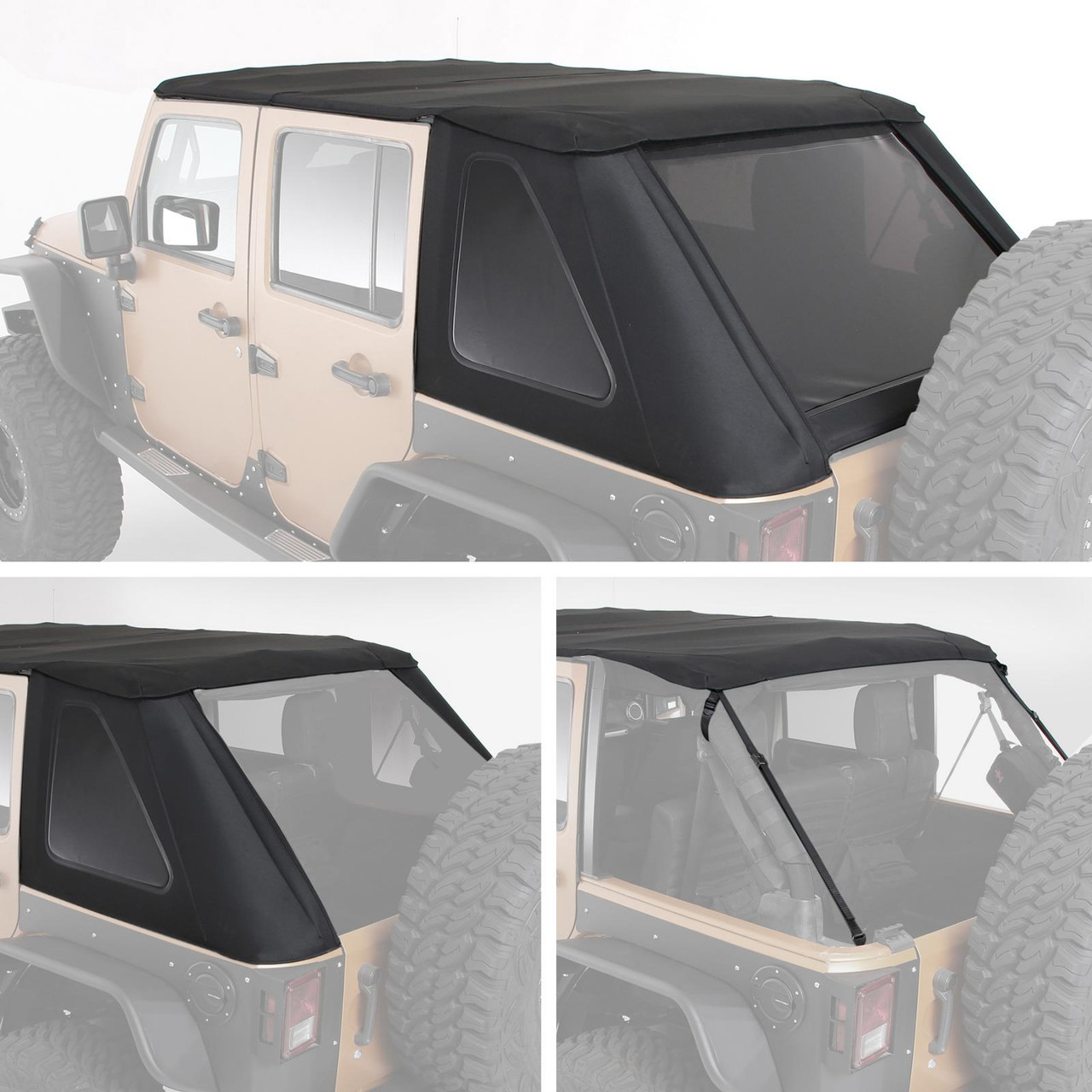 Smittybilt 9087135K Protek Bowless Top w Tinted Windows  for 07-18 Wrangler 4DR