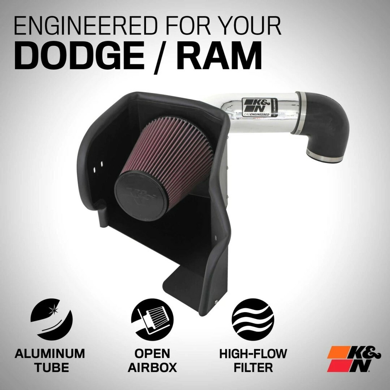 K&N 77-1561KP Performance Air Intake System For 09-18 Dodge Ram 1500 5.7L Hemi