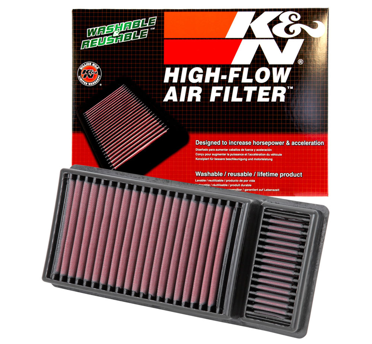 K&N 33-5010 Replacement Air Filter For 11-16 Ford F-250 Super Duty 6.7L Diesel