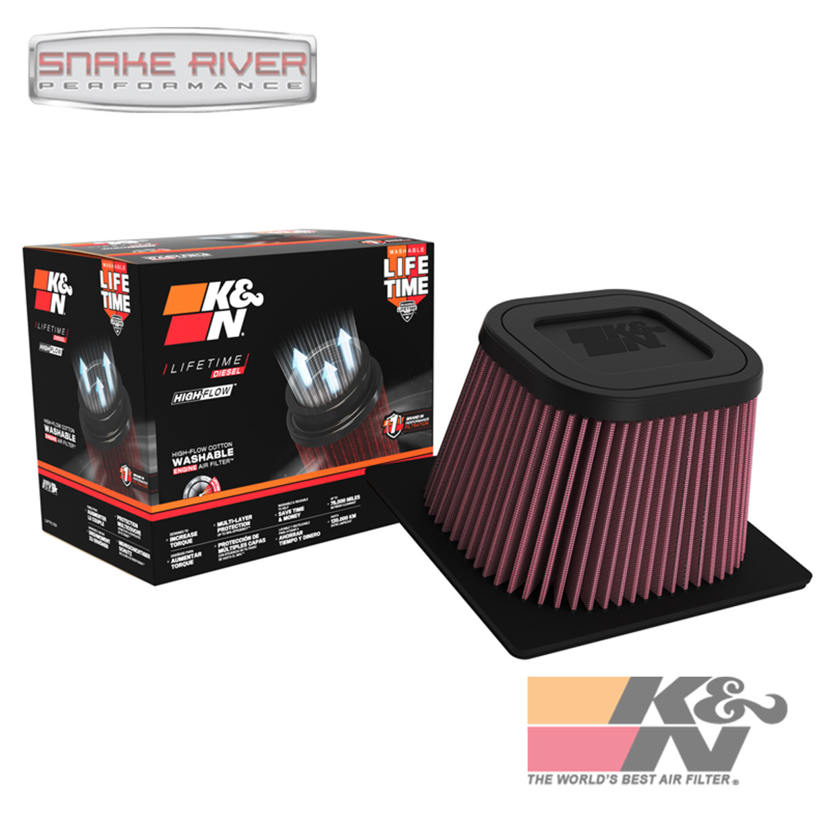 K&N Replacement Air Filter For 03-09 Dodge Cummins Diesel 5.9L 2500 3500 E-0776