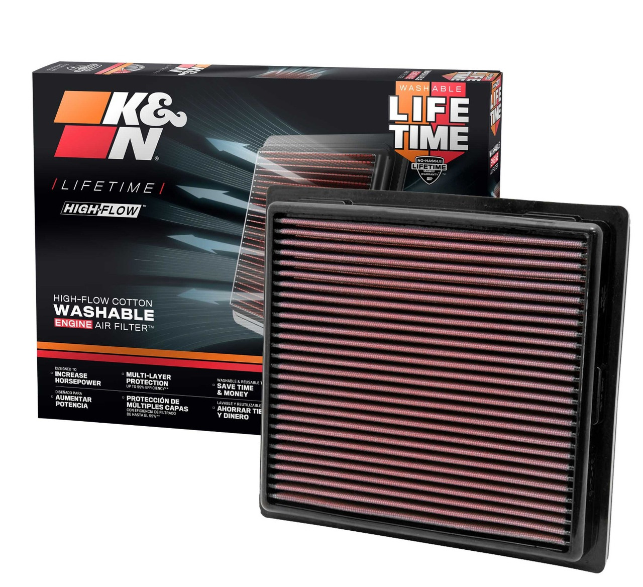 K&N 33-2457 Replacement Air Filter For 2011-2024 Dodge Durango 3.6L 5.7L