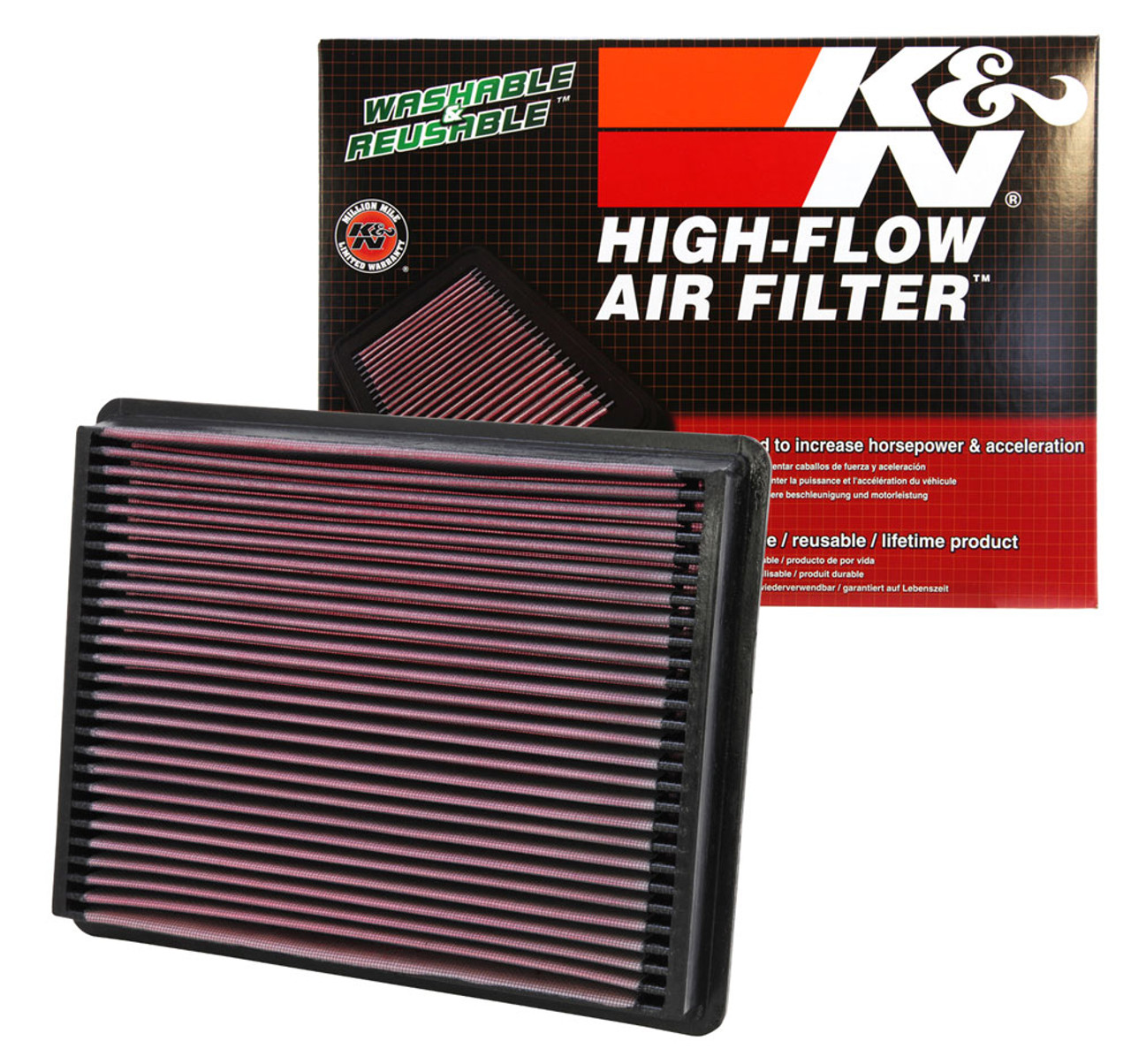 K&N 33-2135 Replacement Drop In Air Filter For 01-19 Chevy GMC 2500 3500 6.0L