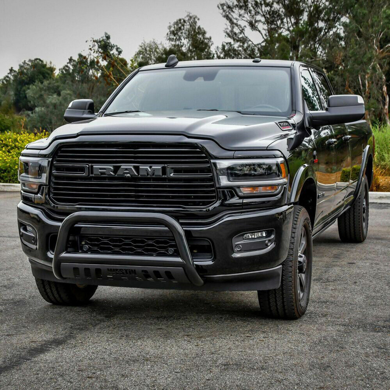 Westin 31-4025 E-Series Bull Bar Fits 2019-2024 Dodge Ram 2500 3500 Black Steel