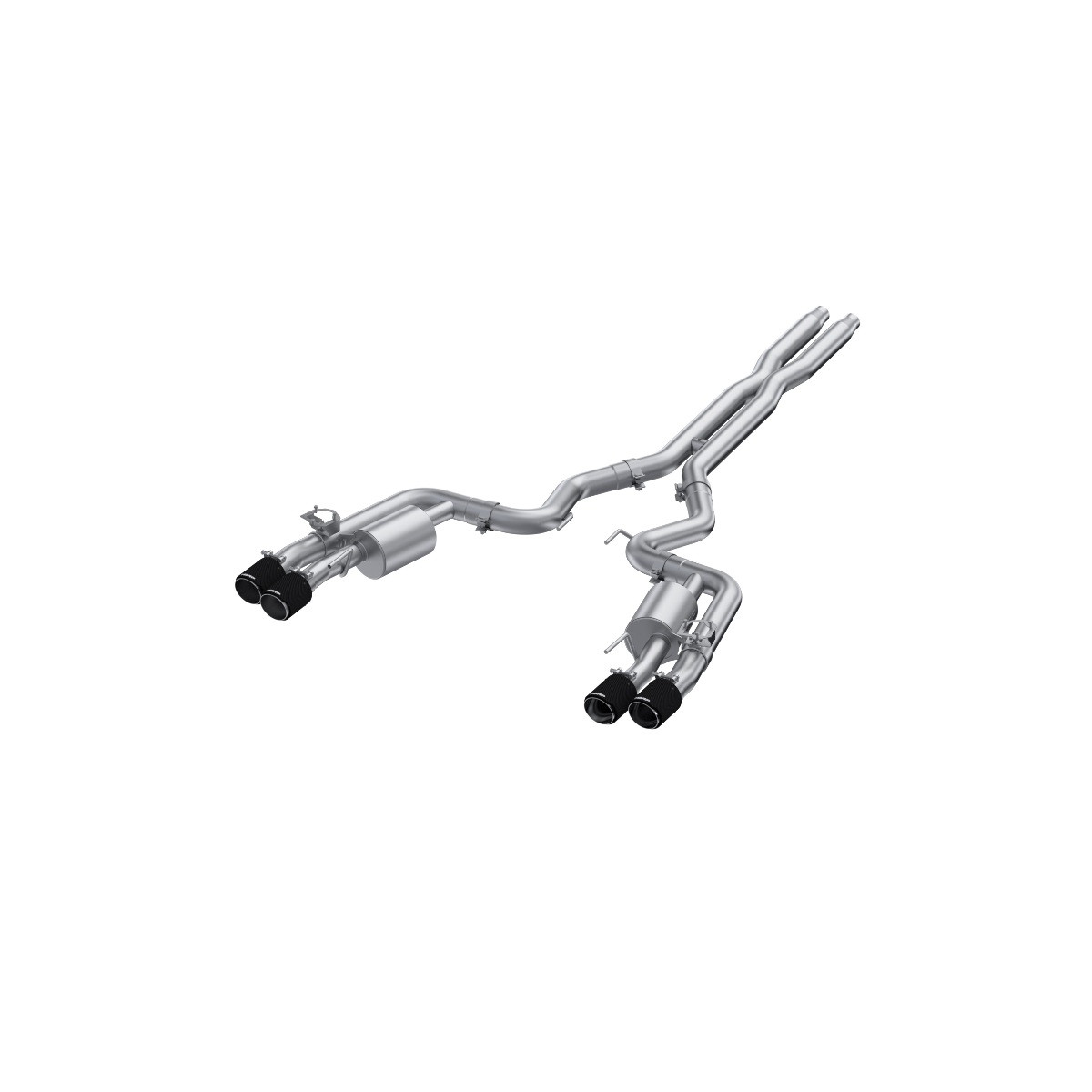 MBRP 3" Quad Rear Exhaust for 24-26 Ford Mustang GT S650 5.0L Carbon Fiber Tip