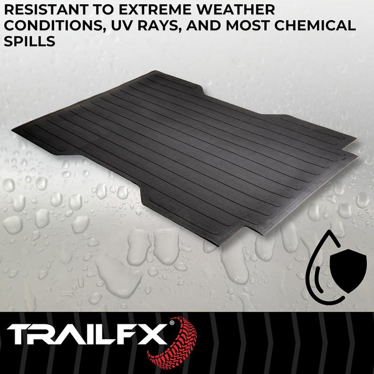 TrailFX Black Drop In Flush Rubber Bed Mat For 24-25 Toyota Tacoma 6' Bed 703N