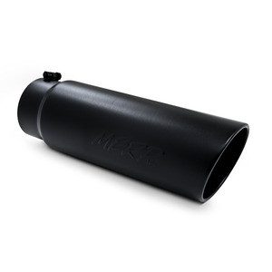 MBRP Black Hex Diesel Exhaust Tip – 4" Inlet, 5" Outlet, 16" Length, Black Logo