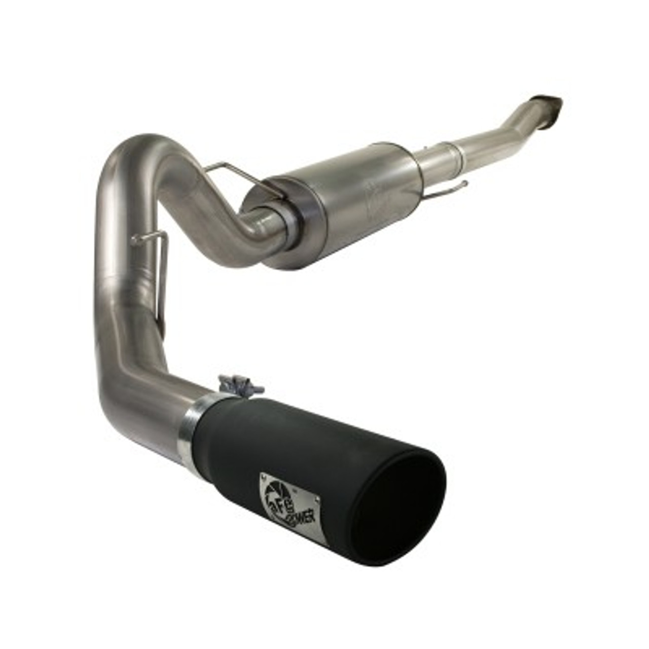 AFE MACH FORCE XP EXHAUST 4" STAINLESS STEEL CAT BACK EXHAUST FORD F150 ECOBOOST 3.5L V6 BLACK TIP - 49-43041-B