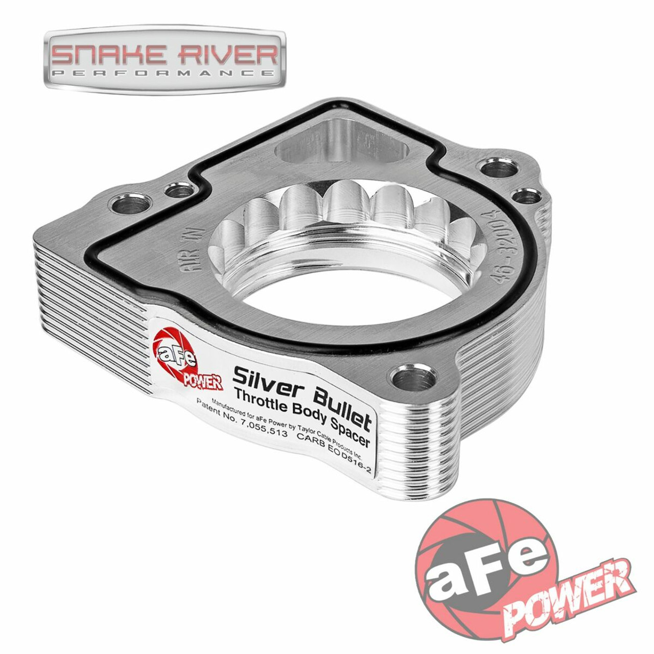 AFE Power Silver Throttle Body Spacer For 02-07 Dodge Ram 1500 4.7L V8 46-32004