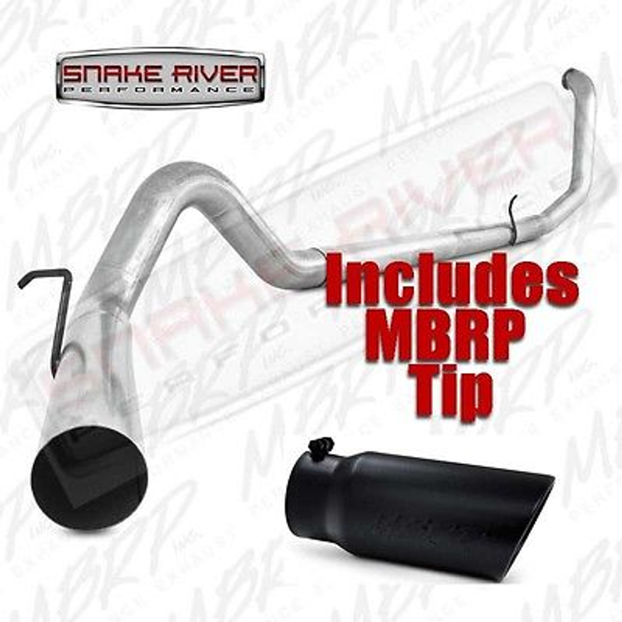 S6200PLM T5051BLK - MBRP 4" EXHAUST 99-03 FORD POWERSTROKE DIESEL 7.3L STRAIGHT PIPE w BLACK TIP