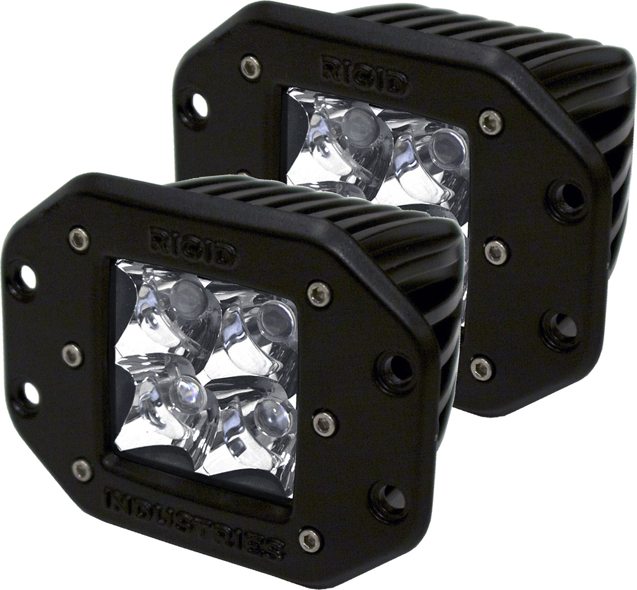 RIGID INDUSTRIES FLUSH MOUNT D-SERIES DUALLY HYBRID 20° FLOOD WHITE LED  LIGHT - 212113