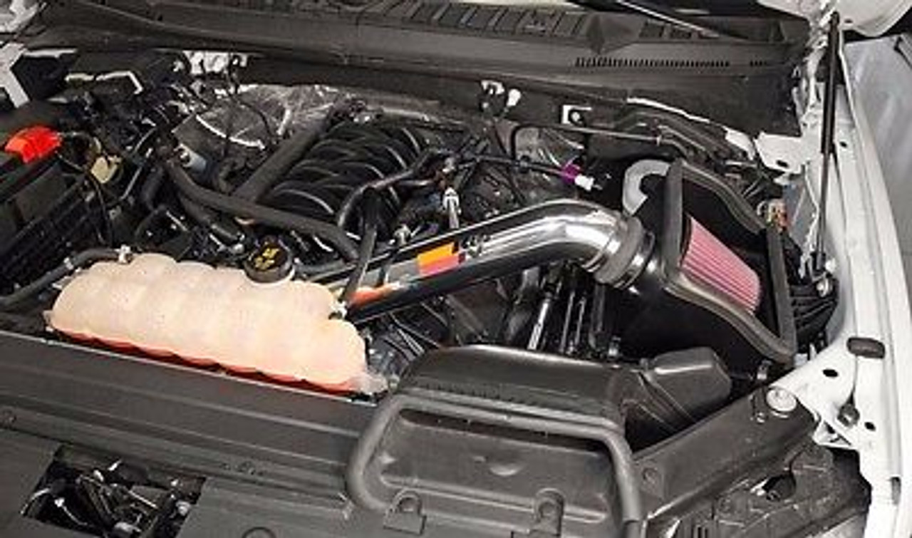 K&N COLD AIR INTAKE SYSTEM KIT 2015 -2018 FORD F150 5.0L V8 POLISHED TUBE 77-2591KP