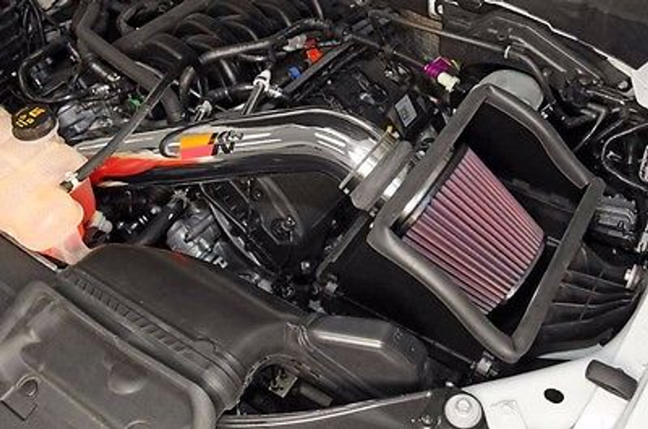 K&N COLD AIR INTAKE SYSTEM KIT 2015 -2018 FORD F150 5.0L V8 POLISHED TUBE 77-2591KP