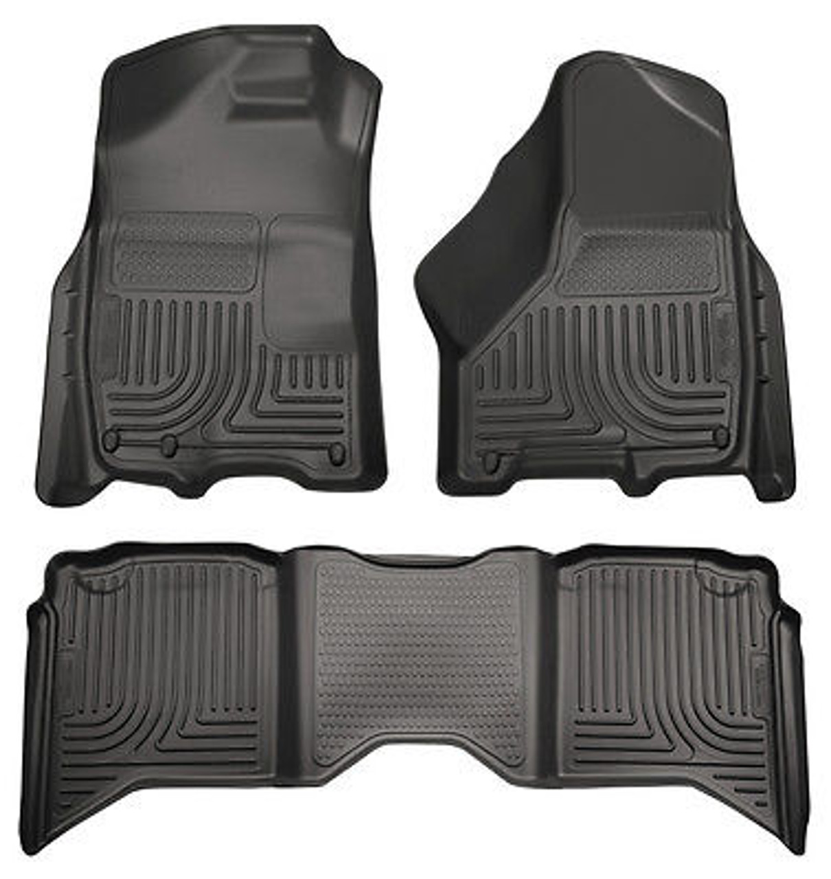 18361  19371 - HUSKY FLOOR LINERS FRONT & REAR WEATHERBEATER 2015 FORD F150 SUPERCREW BLACK