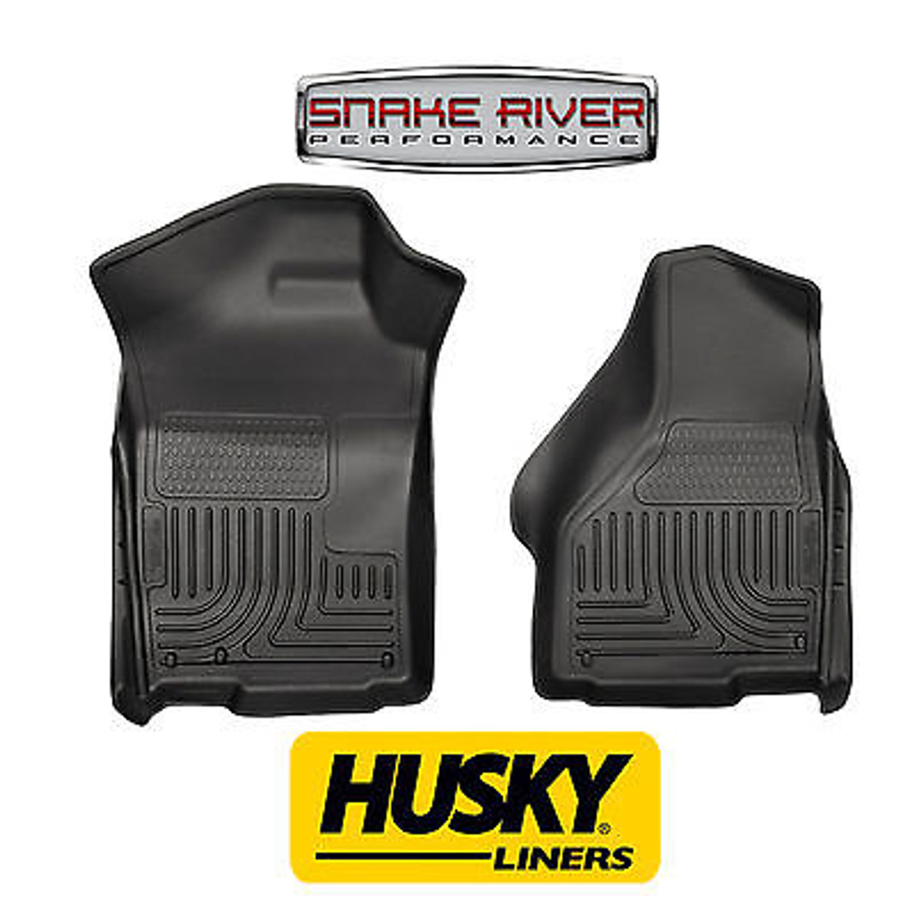 18381 - HUSKY FLOOR LINERS WEATHERBEATER FRONT 2008-2010 FORD F250 F350 SUPER DUTY BLACK