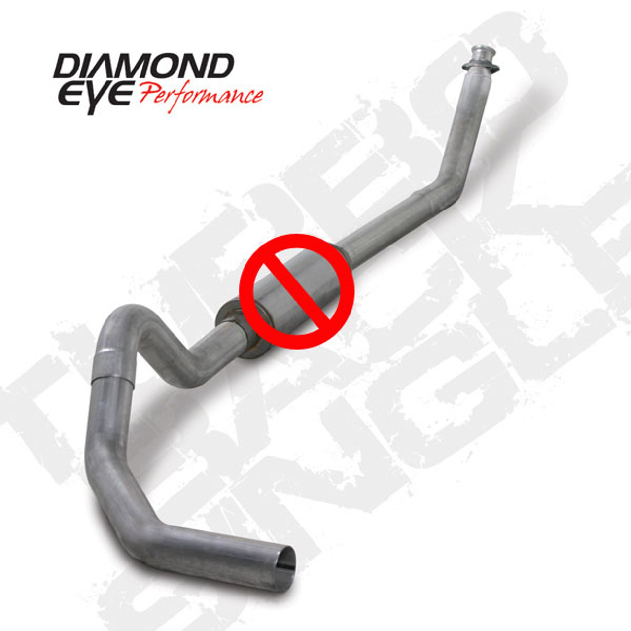 K4212S-RP - DIAMOND EYE 4" STAINLESS EXHAUST 98.5-02 DODGE CUMMINS DIESEL NO MUFFLER