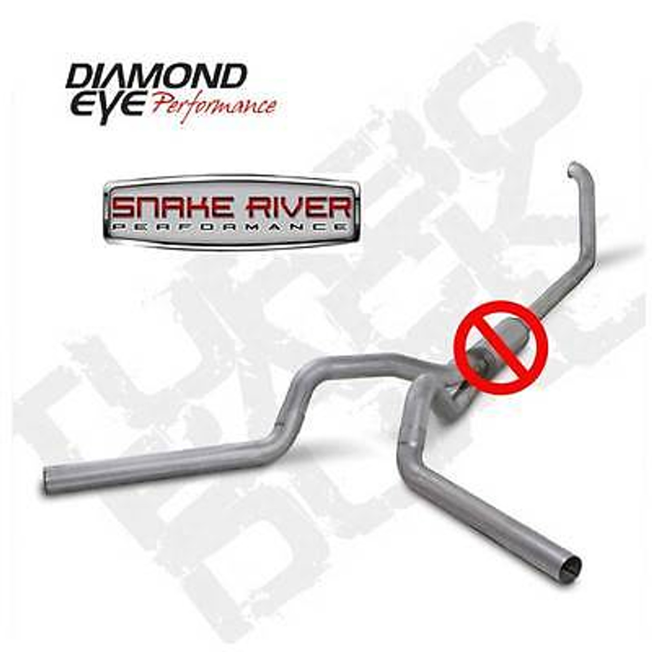 DIAMOND EYE 4" DUAL EXHAUST KIT 99-03 FORD POWERSTROKE DIESEL 7.3L NO MUFFLER