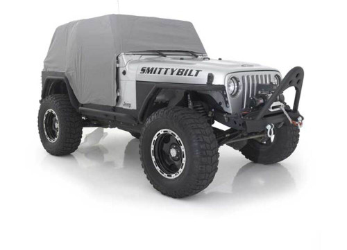 Smittybilt 1061 Cab Cover w Door Flap for 1992-2006 Jeep Wrangler YJ TJ Gray