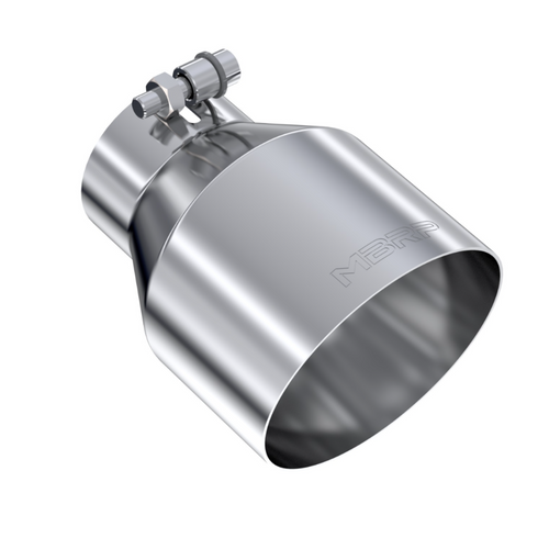 MBRP Stainless Steel Tip 3" Inlet  5" Outlet  6.5 " Length Angle Cut Single Wall MBRP Stainless Steel Tip 3" Inlet  5" Outlet  6.5 " Length Angle Cut Single Wall