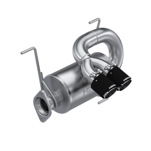 MBRP Slip on Dual Outlet Exhaust for 22-24 Polaris RZR PRO R w Carbon Fiber Tips