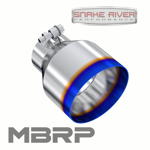 MBRP 3" In 5" Out 6.5" Length Carbon Fiber Round Angle Cut Exhaust Tip T5184BE