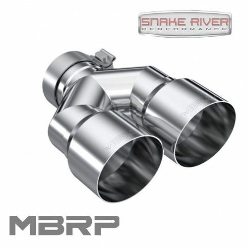MBRP 3" Inlet Dual 4" Outlets 9.87" Length Polished Dual Exit Exhaust Tip T5183