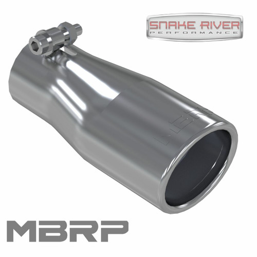MBRP 2.5" Inlet 3.5" X 3" Oval Outlet 7" Length Stainless Angle Cut Exhaust Tip
