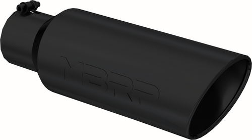 T5130BLK - MBRP BLACK DIESEL EXHAUST TIP 4" INLET ROLLED END 6" OUTLET 18" LENGTH T5130BLK - MBRP BLACK DIESEL EXHAUST TIP 4" INLET ROLLED END 6" OUTLET 18" LENGTH