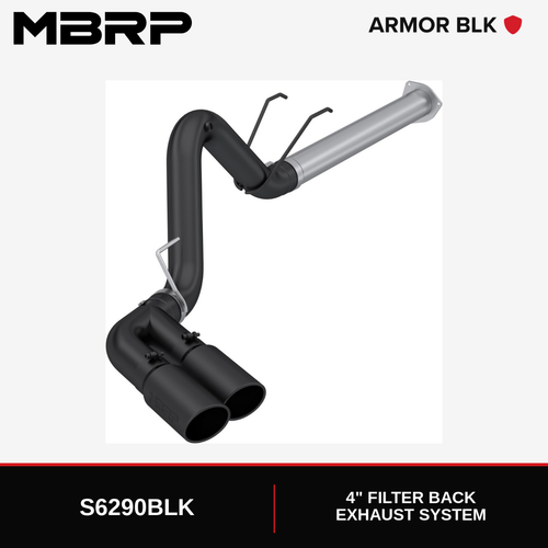 MBRP 4" Filter Back Black Exhaust for 2017-2026 Ford Powerstroke Diesel 6.7L