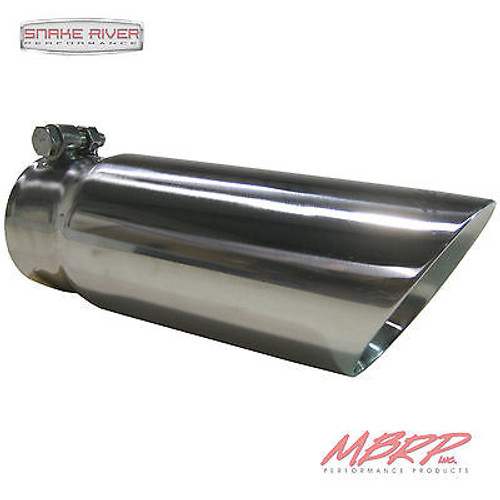 T5114 - MBRP EXHAUST TIP 3" INLET 3.5" OUTLET 10" LENGTH DUAL WALL ANGLED END STAINLESS