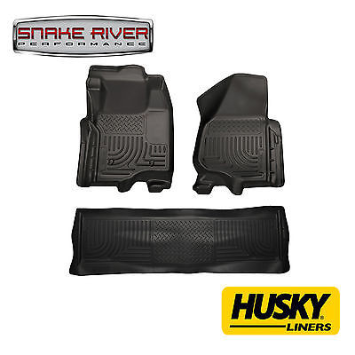 98721 - HUSKY FLOOR LINERS WEATHERBEATER 11-12 FORD F250 F350 SUPER CAB BLACK 98711