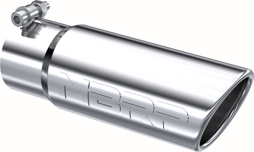 T5115 - MBRP STAINLESS STEEL EXHAUST TIP 3" INLET 3.5" OUTLET 10" ANGLE ROLLED END T5115