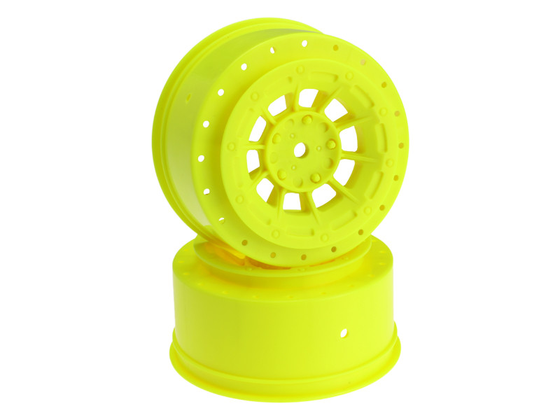 JConcepts 12mm Hex Hazard Short Course Wheels w/3mm Offset (Yellow