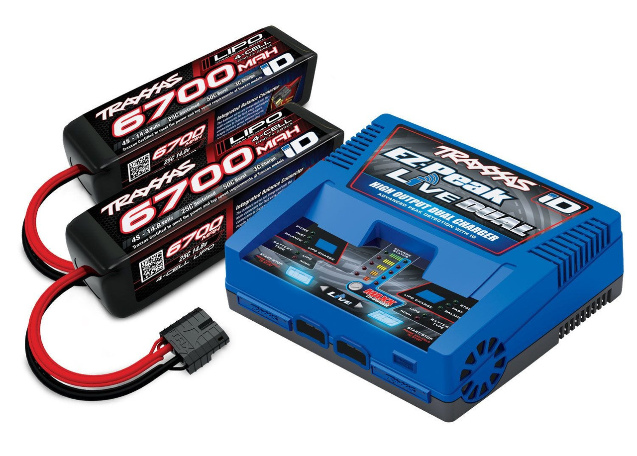 CROSS RC EMO JT4 バッテリー　充電器セット Traxxas Dual 4S Lipo Battery and Charger Completer Pack (TRA2997
