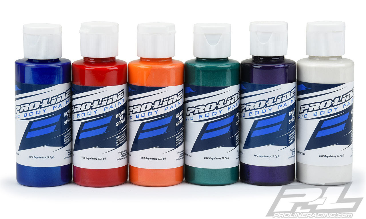 Pro-Line 6323-02 Metallic/Pearl Colors RC Body Airbrush Paint Set 6 Pack  2oz - C&S Sports and Hobby